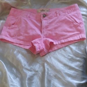 Pretty in pink. Cropped pink stretchy Hollister shorts size 7 waist 28